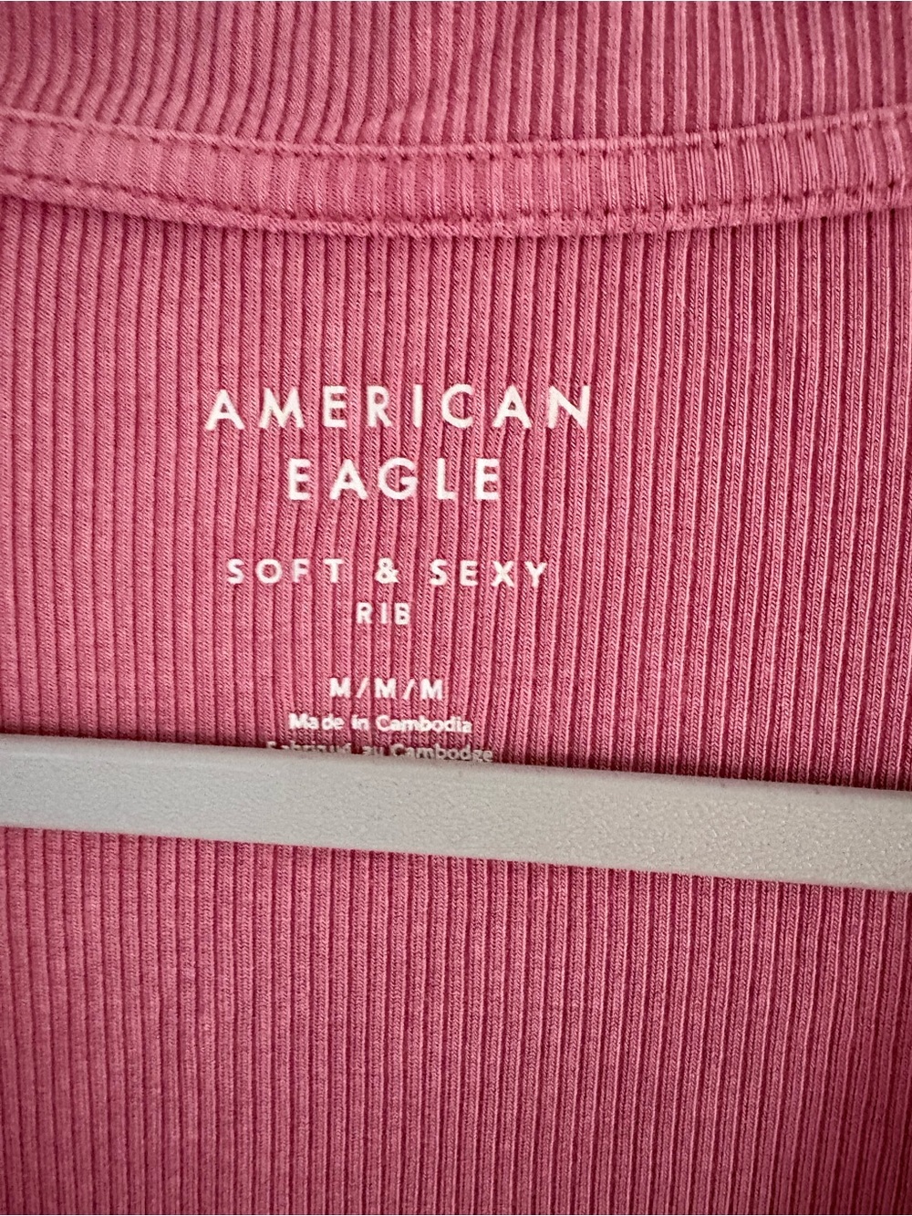 American Eagle Outfitters Rose V-Neck cropped Ribbed Women's Top - Picture 3 of 4